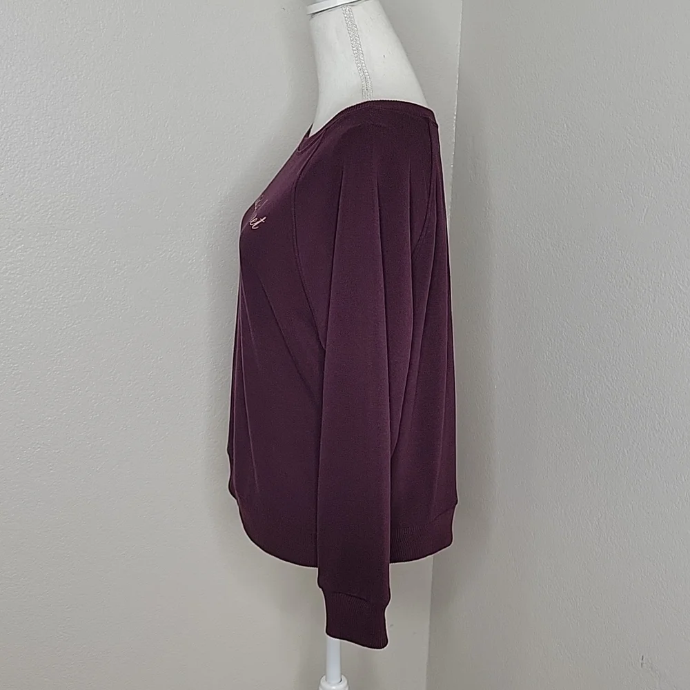 Victoria Secret Pull Over Maroon Sweatshirt - Picture 2 of 11